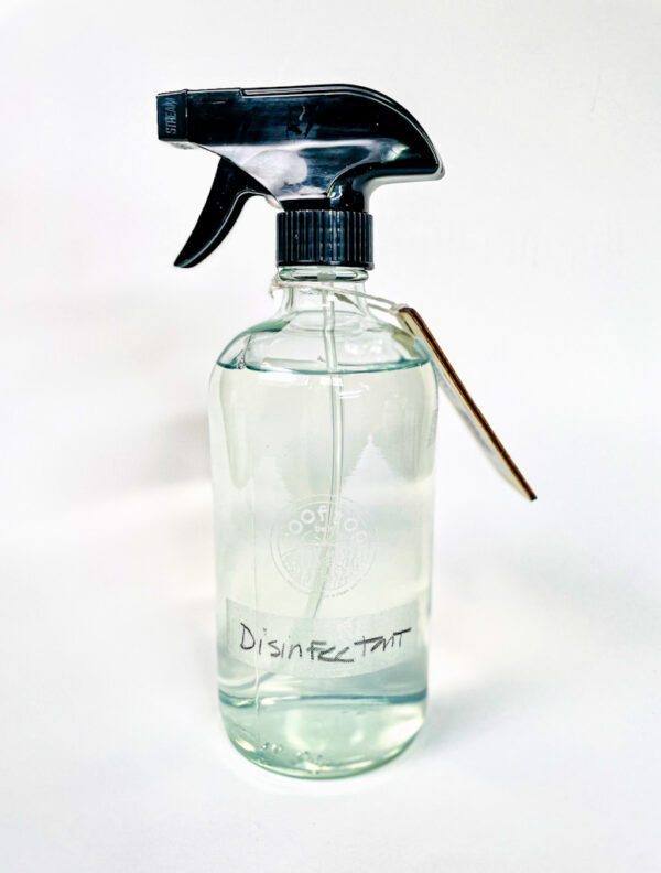 spray bottle of disinfectant spray