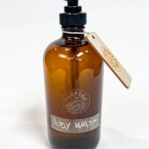 glass container with body wash